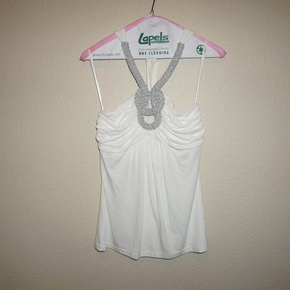 WHBM Beautiful Embellished Neck Halter Top